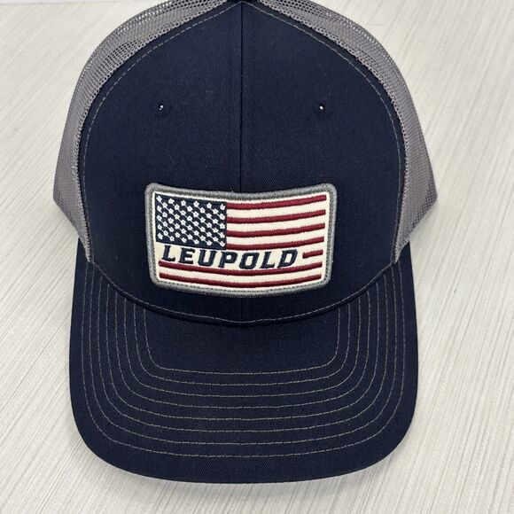LEUPOLD Unisex Flag Mid-Profile Snap-Back Navy/Gray Trucker Hat, OSFA (179858) - Picture 2 of 6